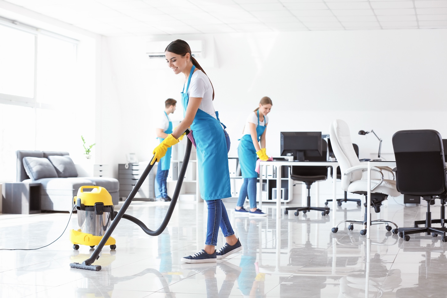 Commercial cleaning team servicing a Metro Vancouver office